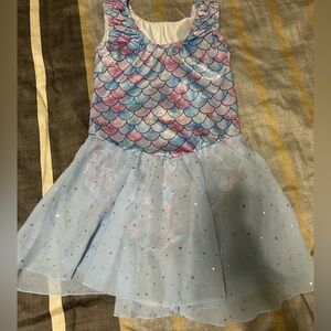 Girl’s Mermaid Gymnastics Skirted Ballet Tutu Dance Dress Blue - Size 7/8